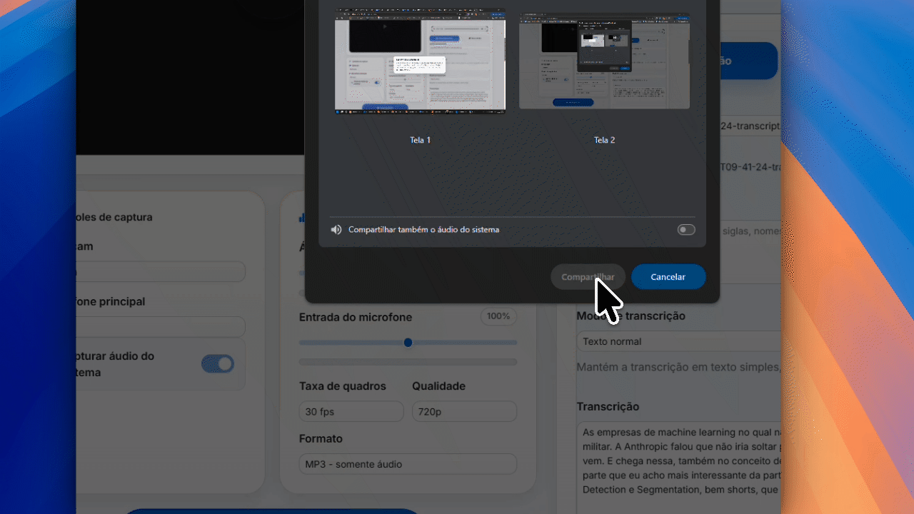 Animação instrutiva para ativar o áudio do sistema